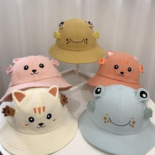 Cartoon Ear Bucket Hat For Girl Boy Kids Sun Protection Animal casual Fisherman Hat Dome Sun Hat Women Korean Spring Summer
