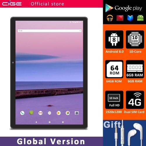 CIGE N9 10 Inch Tablet PC Android 8.0 6GB RAM 64GB ROM 1920x1200 FHD 4G LTE With Keyboard Cheap Gaming Tablets