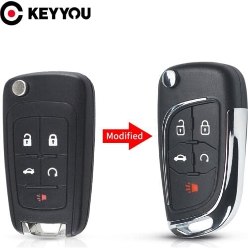 KEYYOU 5 Buttons Car For Opel Vauxhall Insignia Astra J H For Chevrolet Lova Aveo Cruze For Buick Modified Flip Remote Auto Key
