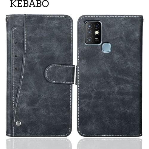 Luxury Wallet Infinix Hot 10 Case 6.78" Vintage Flip Leather Phone Business Bag Protective Cover For Infinix Hot 10 Case