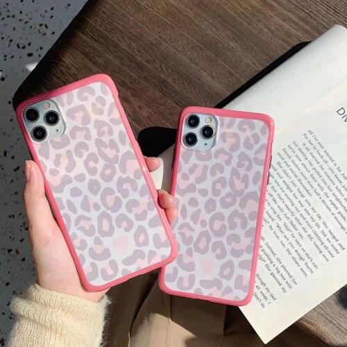 Luxury Pink Leopard Print Soft Phone Case For iPhone 11 12 Mini Pro Max X Xs XR 7 8 Plus SE 2 2020 Silicone Shockproof Thin Cove