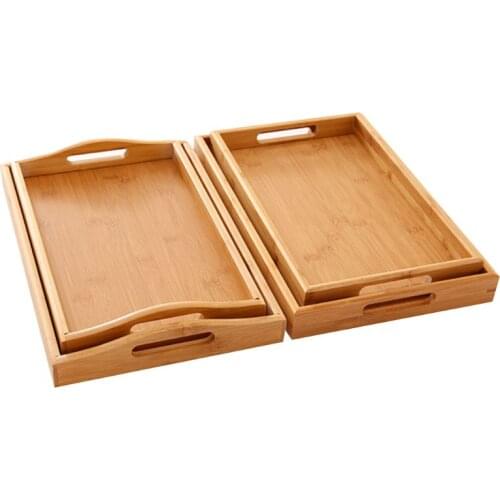 Serving Tray Bamboo - Great For Dinner Trays, Tea Tray, Food Tray, Breakfast Tray, Good For Parties Or Bed Tray