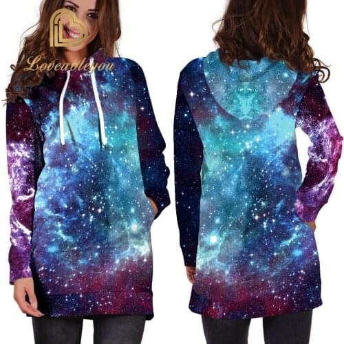 2019 Space 3D Hoodies Men/Women 3d Hooded Sweatshirts Print Purple Nebula Clouds Cool Autumn Winter Hoodie Dresses