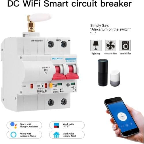 EWelink WiFi DC Smart Circuit Breaker overload short circuit protection with Alexa google home for Smart Home