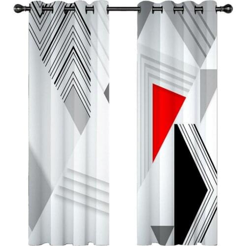 Window curtain bed room living room geometric 3D stereoscopic abstract photo curtains 2020