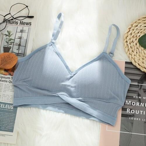 Women Cotton Bra Bralette Soild Padded Tube Top Wireless Adjustable Female Soft Lingerie Breathable Brassier Underwear