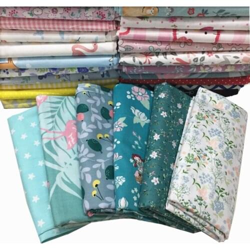 10 pcs 80cmX40cm Floral 100% Cotton Fabric For Making Clothes Baby Dress Sewing Bed Sheet Pillow Cover DIY Quilting Child Fabric