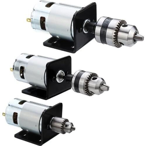 12V 775 Motor Lathe Press 10000rpm DC 775 Motor With Miniature Hand Drill Chuck and Mounting Bracket for Milling Machine