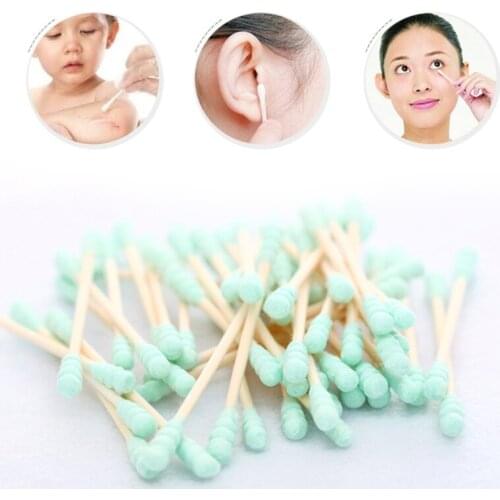 200pcs/Box Double Head Cotton Swab Nose Ears Cleaning Care Tools Disposable Buds Cotton Applicator