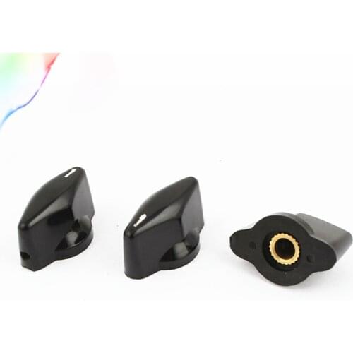 3pcs x Black Plastic Rotary Switch Knobs Cpas 6mm Dia Shaft Hole