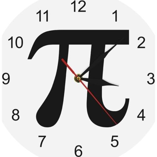 3D Pi Symbol Geek Pi 3.14 Silhouette Wall Clock Mathematical Sign Pi 3.14 Life of Pi Minimalist Math Wall Clock Math Chic Gift