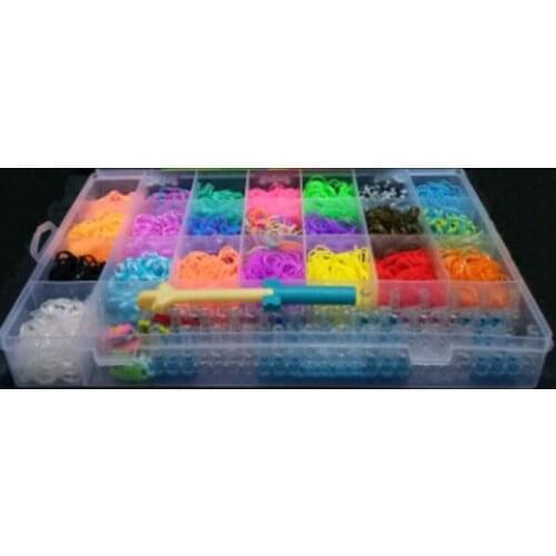 4500 Rainbow Colored Rubber Band Bracelets DIY Handmade Gifts Gift Box Knitting Machine