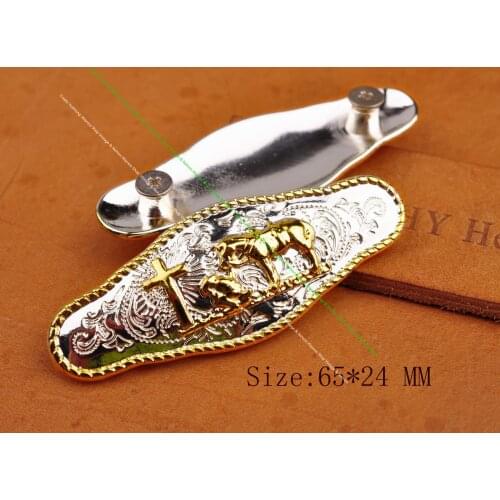 6X Gold Silver Biker Rodeo Praying Cross Leathercraft Western Cowboy Belt Concho