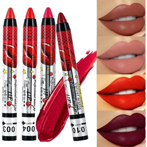 Velvet Matte Lipsticks 12 Colors Waterproof Long Lasting Non-sticky Sexy Red Lipstick Makeup Cosmetics
