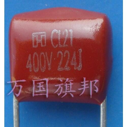 Free Delivery. CL21 metallized polyester film capacitor 400 v 224 0.22 uF