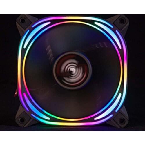 Mute 6 Pin 7 Blades RGB Fan 120mm LED Lights Computer PC Case Cooling Fan Heatsink Cooler