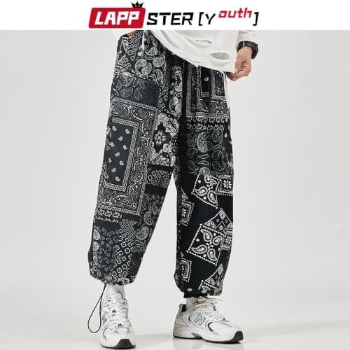 LAPPSTER-Youth Men Harajuku Vintage Harem Pants 2020 Overalls Mens Full Print Korean Joggesr Male Streetwear Hip Hop Sweatpants