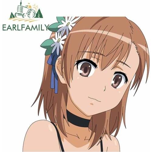 EARLFAMILY 13cm x 12.4cm For Misaka Mikoto Vinyl Car Stickers Anime Decal Personality Sticker Car Assessoires Waterproof Decor