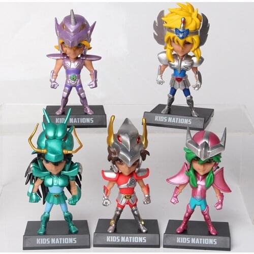 5pcs/set Japan Anime Gold Saint Seiya knights of the zodiac PVC Action Figure Collectible Model Toys Gifts