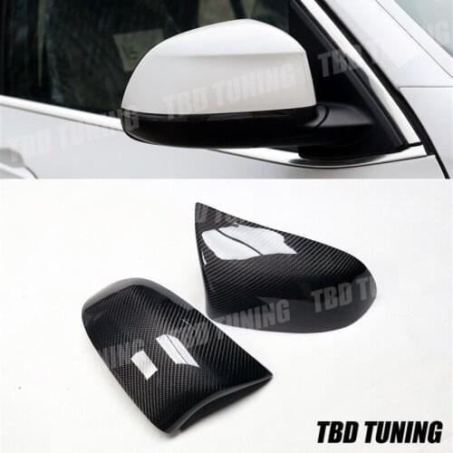 F15 Carbon fiber Mirror Cover For BMW X3 X4 X5 X6 Upgrade X5M X6M Look OEM Fitment Side Mirror Cover Replacement & Add On Style