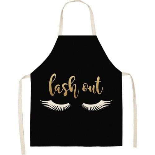 1Pcs Fashion Bronzing Cotton Apron Women Adult Bibs Home Cooking Baking Coffee Shop Cleaning Aprons Kitchen Accessories