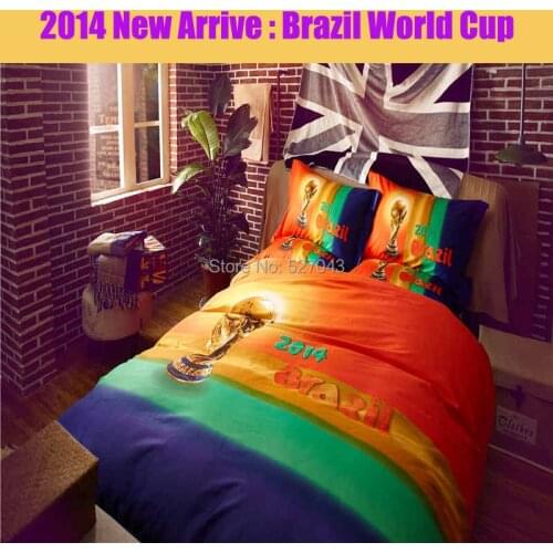 Brazil world cup 4pcs bedding set bedclothes covers set Quilt cover Sheet set Full/Queen/King Size 800TC