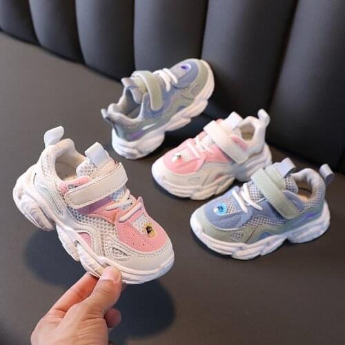 Autumn Sports Shoes Mesh Breathable Casual Running Shoes Boys Girls Patchwork Comfortable Children Off White Shoes Sneakers SDAN