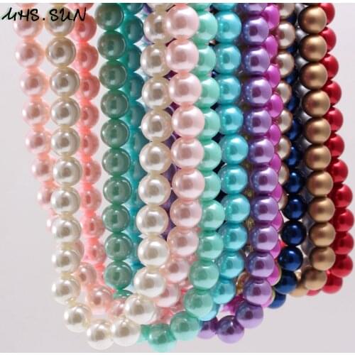 MHS.SUN 1PC New arrival baby pearls necklace diy bubblegum beaded necklace handmade fashion jewelry for girls kids gift