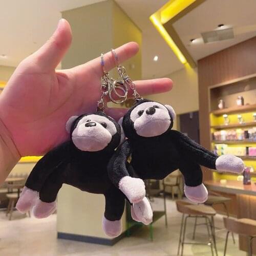 Cartoon Monkey Plush Toy Keychain Kawaii Plush Stuffed Animals Key Ring Kawaii Accessories Cute Pendant For Backpack Doll