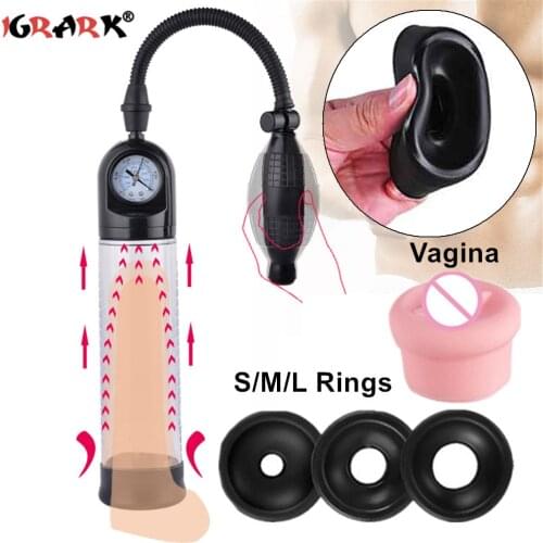Male Electric Penis Pump Vacuum Enlarger Enlargement Trainer Sex Toy for Man Penis Pump Sucking Vagina Vacuum Men Masturbation