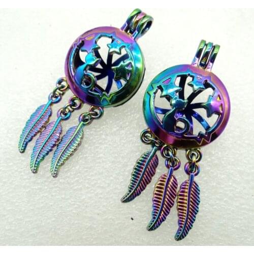 New Natural Stone Quartz Crystal Opal Unakite Lucky beads Titanium Dreamcatcher Pendant for Diy Jewelry Making necklace 1PC