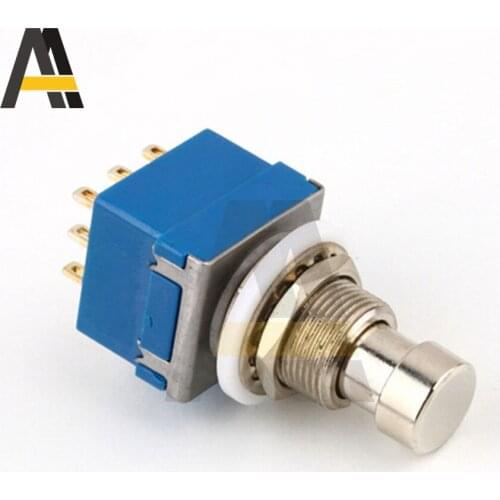 9-pin 3PDT Guitar Effects Foot Switch Pedal Box Stomp Foot Metal Switch For DIY Guitar Effects Pedal Kits True Bypass