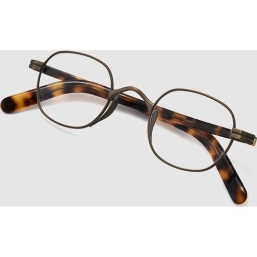 Japanese Handmade Small Square Titanium Acetate Glasses Frame Men Retro Eyeglasses Women Myopia Reading Prescription Eyewear