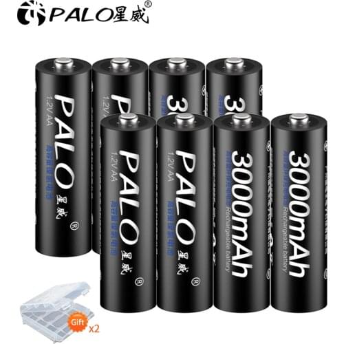 PALO 2A AA Rechargeable Battery 3000mah 1.2v Nimh AA Battery for Camera