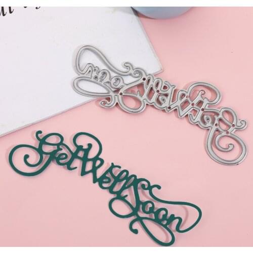 Cutting Dies Words Get Well Soon Cut Die DIY Mold Scrapbooking Card Making Photo Album Decor Crafts Embossing Mini Die Cutter