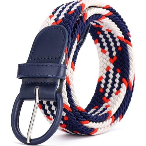 Men Women Elastic Stretch Waist Belt Canvas Stretch Braided Elastic Woven Leather Belt Wide 3.5cm Metal Stretch Mens Belts