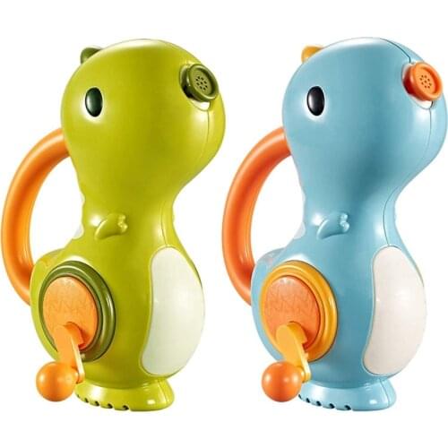 Manual Spray Water Baby Dinosaur Baby Bath Toys Wind Up Swim Play Toy for over 18 Months Kids