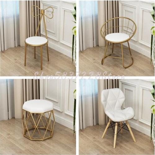 North European Butterfly Net Red Chair Armchair Linen Stool Storage Stool Makeup Chair Manicure Chair Storage Stool Simple