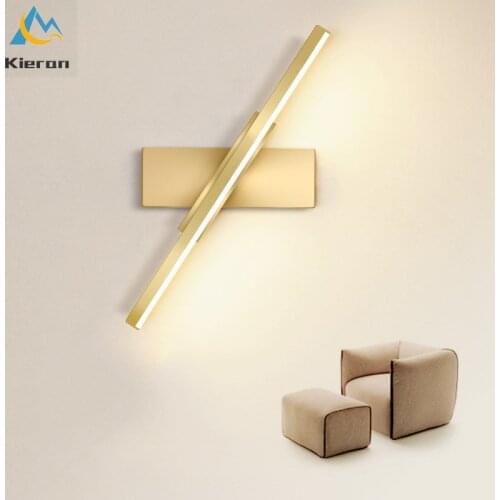 Nordic Modern Simple Rotatable Acrylic LED Wall Lamp Living Room Bedroom Study Wall Lamp Anticorrosion Antirust Alloy Wall Light