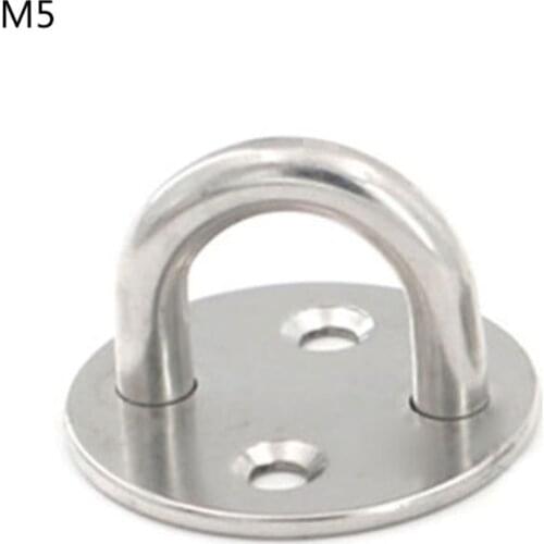 Heavy Duty Pad Eye Plate with Enclosed Hook Staple Ring Hook Wall Ceiling Hammock Hooks Hanger