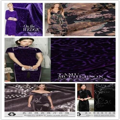 Europe and the United States during the spring and autumn silk garment mulberry silk silk burnt-out velvet fabrics /0.5M