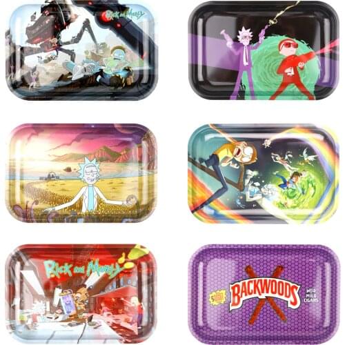 High quality 287mm Various patterns Large cigarette tray Tray Cigarette Joint Smoking Dish Metal Tobacco Weed Rolling Tools