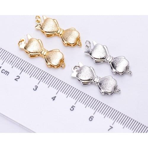 DIY Necklace Bracelet Connectors Clasp 18K Gold Plating Copper Cubic Zirconia Clasps For Jewelry Making Fastening Accessories