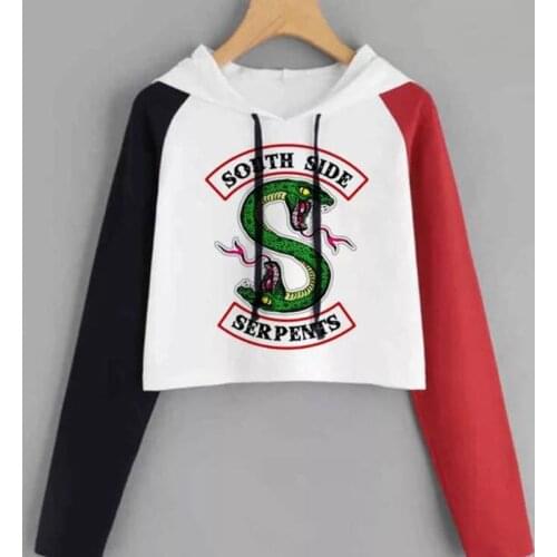 Womens New Autumn Hooded Sweatshirt, Long-sleeved Color-blocking Casual Short Sweatshirt, New Arrival In The Fall Of 2020 En