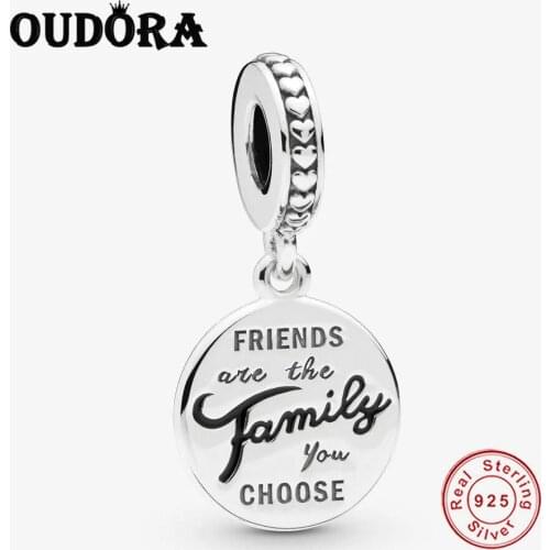 Fit Original Pandora Charms Bracelet 925 Sterling Silver Friends Are Family Dangle Charm Women Fashion Jewelry DIY Berloque Gift