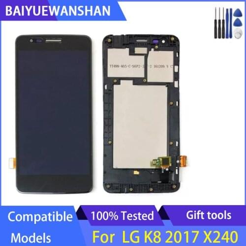 X240 LCD For LG K8 2017 X240 LCD Display Touch Screen Digitizer with Frame For LG X240 LCD