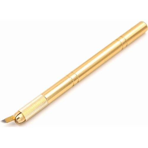 Golden Tebori Pen Microblading pen tattoo machine for permanent makeup eyebrow tattoo manual pen 2pcs needle blade microblading