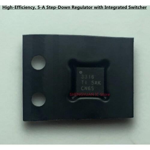 1-5pcs TPS53316RGTR 3316 QFN-16 TPS53316RGT TPS53316 High-Efficiency, 5-A Step-Down Regulator with Integrated Switcher 100% new