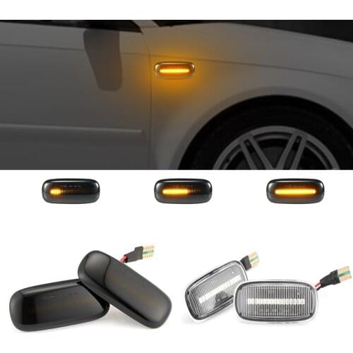 2pcs LED Dynamic Sequential Blinker Side Marker Turn Signal Light 8N0 949 127A For Audi A2 A3 8L A4 B5 A8 4D A6 4B C5 TT 8N