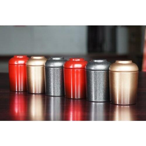 20pcs/Lot Gradient Color Mini Travel Tea Box Small Portable Tinplate Container Coffee Powder Sealed Storage Can Seasoning Jar